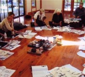 Glenys Jackson’s callligraphy workshop at a Zen Art retreat