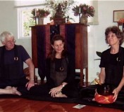 In 2006 SZC sangha gives Apprentice DS teachers Paul Maloney and Maggie Gluek a ceremony of gratitude for their teaching. They are seen here with Subhana Barzaghi