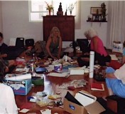 Sangha members spend a day making greeting cards in the city Zendo